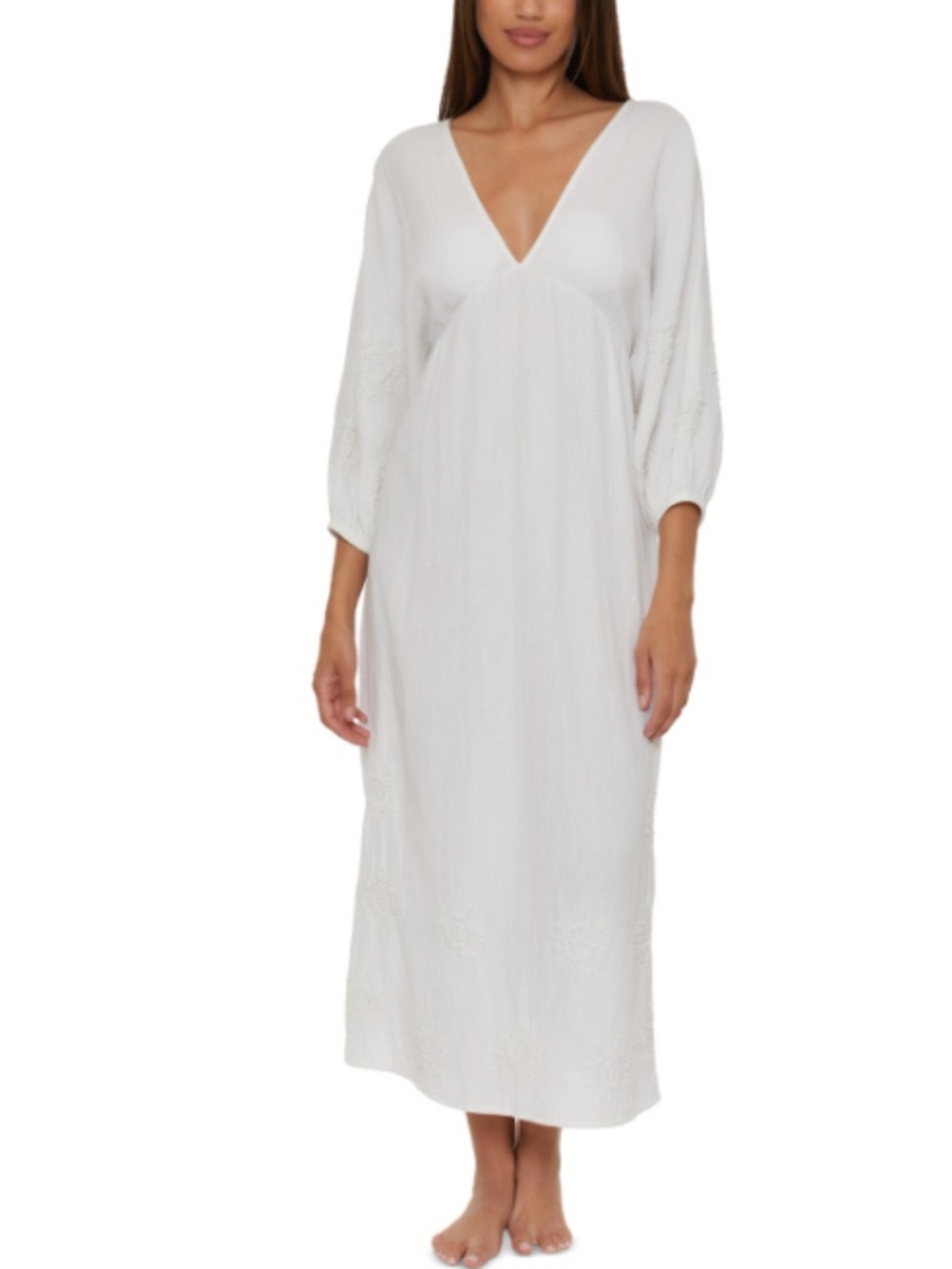 Trina Turk Women's Serene Cotton Gauze Back-Cutout Cover-up Dress Size M 7490